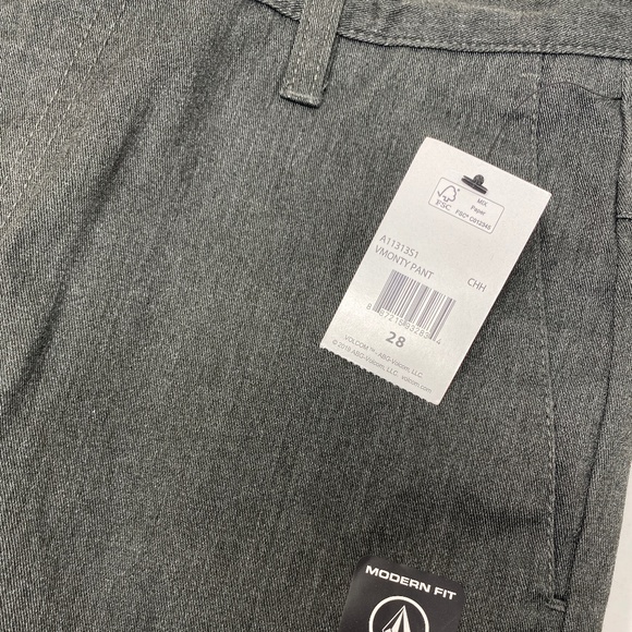VMONTY Pant Gray Chinos Modern Fit Pocket Men's Size A11313S1 - Picture 4 of 4